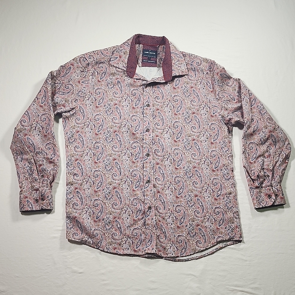 Daniel Hechter Red and Blue Casual Button Down Shirt